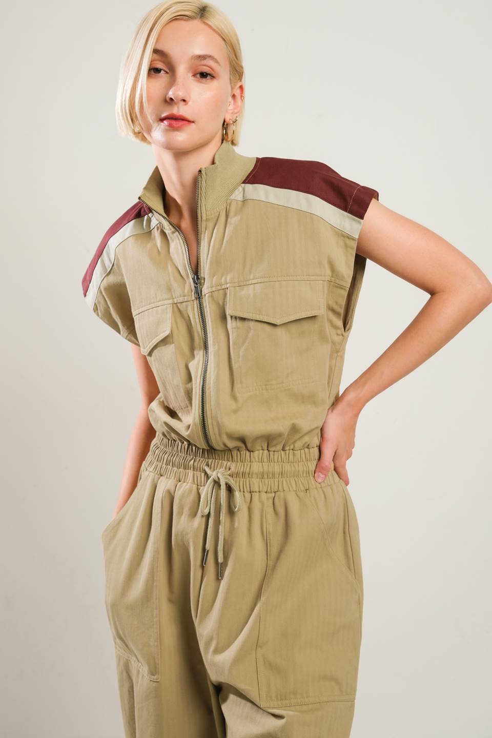 WAVE OF ELEGANCE WOVEN JUMPSUIT Flying Tomato